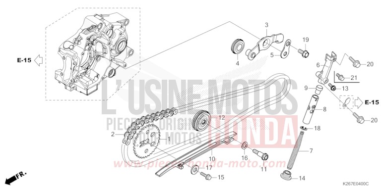 CHAINE A CAMES/TENDEUR de MSX GROM A MAT GUNPOWDER BLACK METALLIC (NH436) 2022